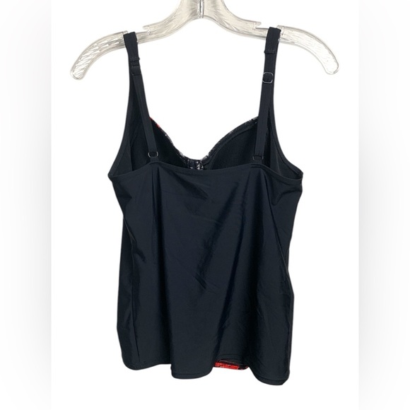 Point Zero Tankini Top, Adjustable Straps, No wires, Front Ruching Size 12D - Picture 3 of 8